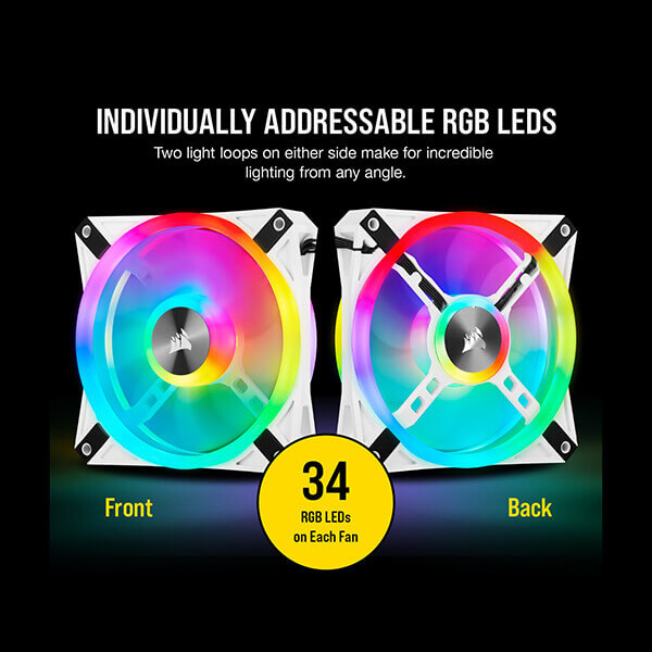 Corsair iCUE QL120 RGB White Cabinet Fan (Single Pack)